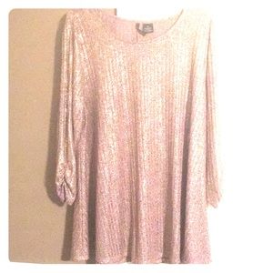 Rose Gold Shiny metallic thread top
